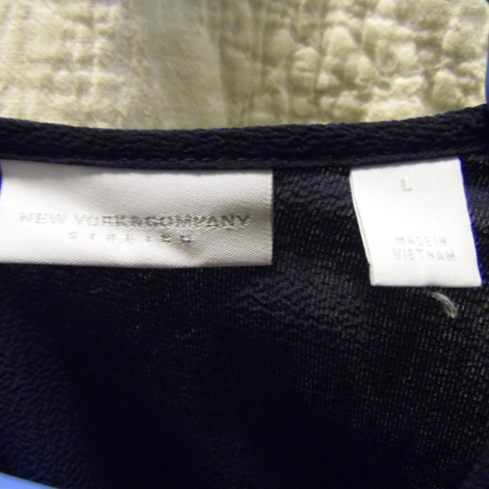 NY&Co. Ruffled Navy Top - Picture 2 of 3